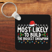 最も大きな雪だるま雪を作る可能性が高い キーホルダー (正面)