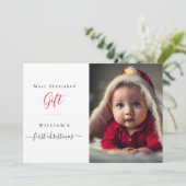 最も大切なギフトベビーの初めてのクリスマス写真 シーズンカード (スタンド正面)