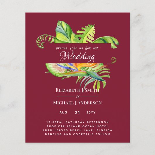 最も安いトロピ葉カル結婚披露宴のルアウ（ハワイ式宴会） (正面)