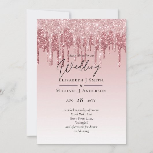 最も安いバラ金ゴールドピンクグリッター結婚ズ (正面)