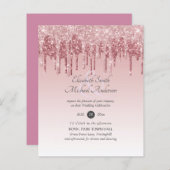 最も安いバラ金ゴールドピンクグリッター結婚ズ (正面/裏面)