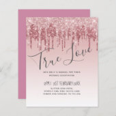 最も安いバラ金ゴールドピンクグリッター結婚ズ (正面/裏面)