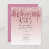 最も安いバラ金ゴールドピンクグリッター結婚ズ (正面/裏面)