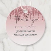 最も安いバラ金ゴールドピンクグリッター結婚ズ フェイバータグ (正面)