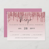 最も安いバラ金ゴールドピンクグリッター結婚ズ ポストカード (正面/裏面)