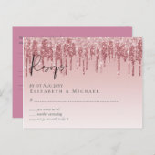 最も安いバラ金ゴールドピンクグリッター結婚ズ ポストカード (正面/裏面)