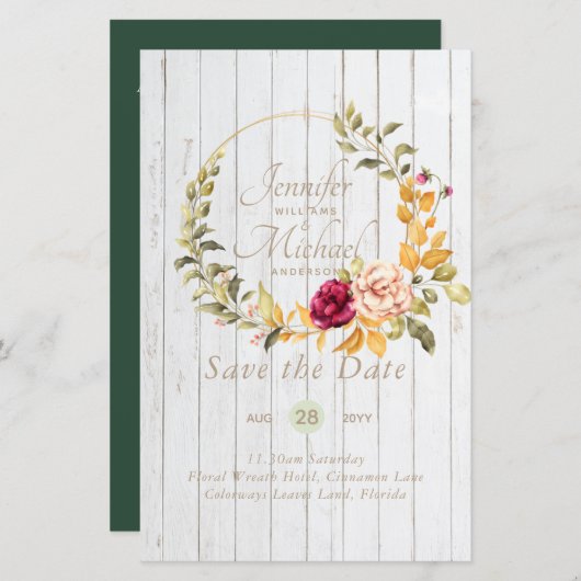 最も安い日付の保存フローラリース予算 (正面/裏面)