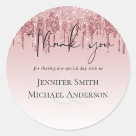 最も安い ローズゴールド ピンク グリッター ウェディング ラウンドシール