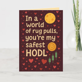 最も安全なHODLロマンチックな暗号通貨のグリーティングカード サンキューカード