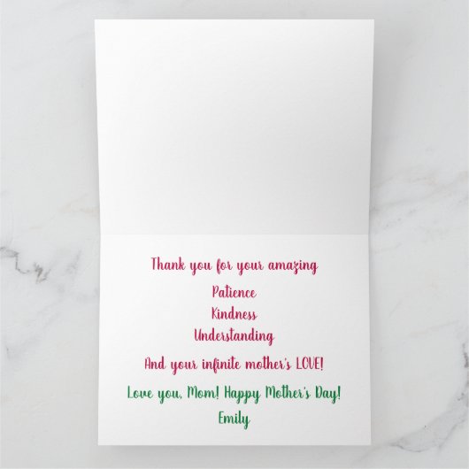 最も完璧エレガントな母親アメージングラブアート牡丹 カード (内部)