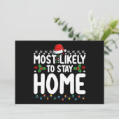 最も家に滞在する可能性が高いクリスマスファミリーホリデー 招待状 (スタンド正面)