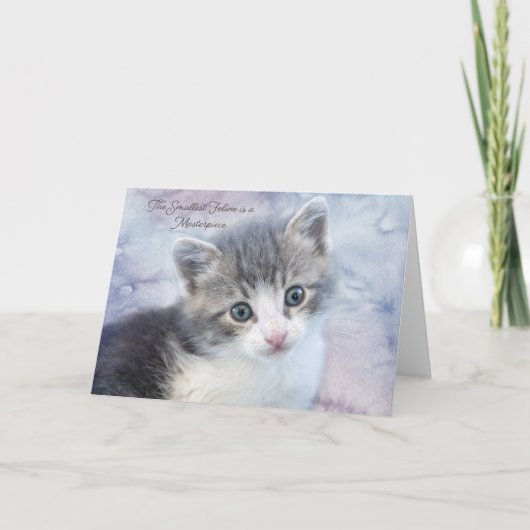 最も小さいネコのノートカード 案内状 (正面)