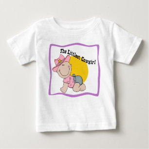 最も小さい女性のカーボーイ乳児長袖Tシャツ ベビーTシャツ