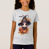 最も小さい魔女ハロウィーン女素晴らしの子ジャージーTシャツ Tシャツ (正面)
