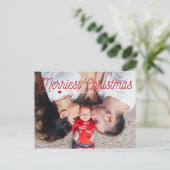 最も幸せなクリスマスの家族写真 シーズンポストカード (スタンド正面)