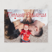 最も幸せなクリスマスの家族写真 シーズンポストカード (正面)