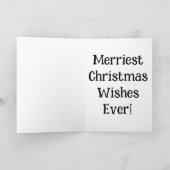 最も幸せなクリスマスの願い 幾何学的なクリスマスツリー シーズンカード (内部)