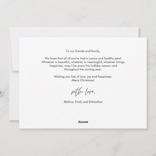 最も幸せなクリスマス 家族の写真 ダウンロード可能 シーズンカード (裏面)