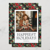 最も幸せなホリデーの写真 シーズンカード (正面/裏面)