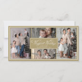 最も幸せなホリデーシーズン!おしゃれなスクリプト マルチフォトコラージュ シーズンカード (正面)