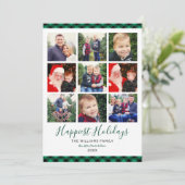 最も幸せなホリデーズグリーンプレイドフォトコラージュ シーズンカード (スタンド正面)