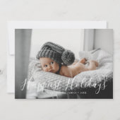 最も幸せなホリデーズファミリーフォトクリスマス シーズンカード (正面)