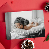 最も幸せなホリデーズファミリーフォトクリスマス シーズンカード