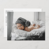 最も幸せなホリデーズファミリーフォトクリスマス シーズンポストカード (正面/裏面)