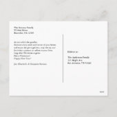 最も幸せなホリデーズファミリーフォトクリスマス シーズンポストカード (裏面)