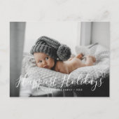 最も幸せなホリデーズファミリーフォトクリスマス シーズンポストカード (正面)