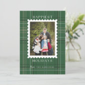 最も幸せなホリデープレイドタートン クリスマス フォト カード (スタンド正面)