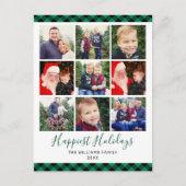 最も幸せなホリデー グリーン プライド フォト コラージュ シーズンポストカード (正面)