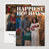 最も幸せなホリデー フォトポップ カード (正面/裏面)