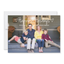 最も幸せなホリデー フォト フラット カード