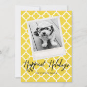 最も幸せなホリデー モダンな四葉模様の写真 シーズンカード (正面)