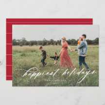 最も幸せなホリデー モダン写真グリーティングカード