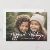 最も幸せなホリデー モダン フル フォト スクリプト タイプ シーズンカード (正面)