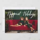 最も幸せなモダン休日の書道 – 1写真 シーズンカード (正面)