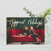 最も幸せなモダン休日の書道 – 1写真 シーズンカード (スタンド正面)