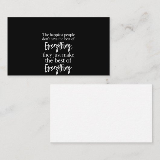 最も幸せな人々は、すべての人を持最高のっていない 名刺 (正面/裏面)