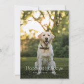 最も幸せな休日おもしろい犬フォトクリスマスカード シーズンカード (正面)