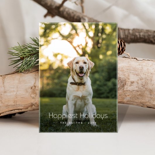 最も幸せな休日おもしろい犬フォトクリスマスカード シーズンカード