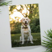 最も幸せな休日おもしろい犬フォトクリスマスカード シーズンカード