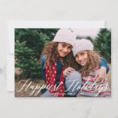 最も幸せな休日のスクリプエレガントトモダン・クリスマス シーズンカード (正面)