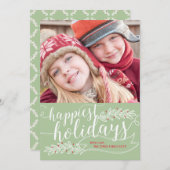 最も幸せな休日のスクリプトフォトカード シーズンカード (正面/裏面)