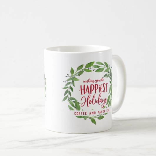 最も幸せな休日のビジネス企業のクリスマス コーヒーマグカップ (正面右)