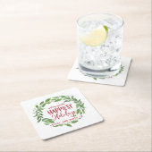 最も幸せな休日のビジネス企業のクリスマス スクエアペーパーコースター (インサイチュ)