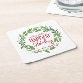 最も幸せな休日のビジネス企業のクリスマス スクエアペーパーコースター (アングル)