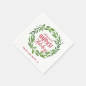 最も幸せな休日のビジネス企業のクリスマス スタンダードカクテルナプキン (角)