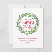 最も幸せな休日の企業のビジネスのクリスマス シーズンカード (正面)